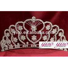 Tiaras verdaderas nupciales del diamante de la venta caliente del diamante verdadero del diseñador de la perla de la India de los niños